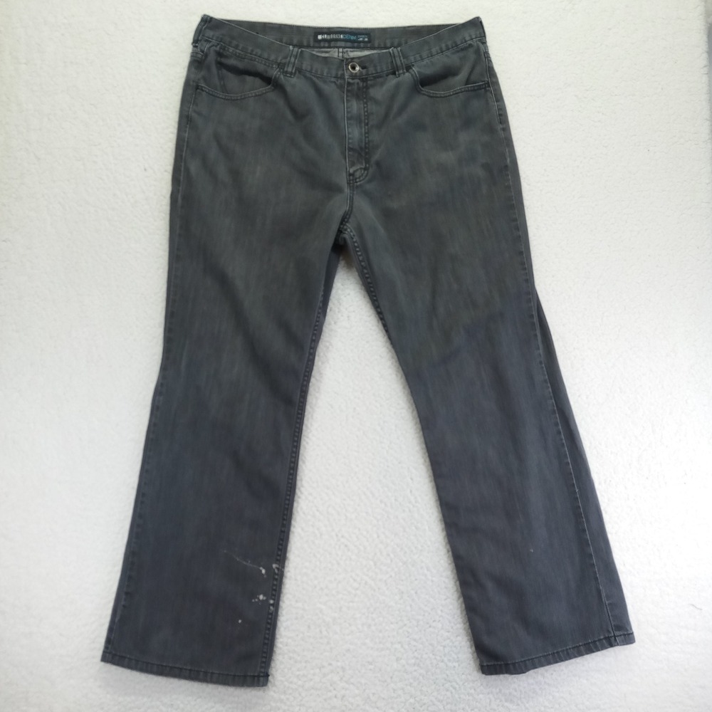 Claiborne Denim Mens Straight Fit Jeans Faded Black 38x32 100%‎ Cotton Stained